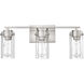 Serena 3 Light 21.5 inch Brushed Nickel Vanity Light Wall Light